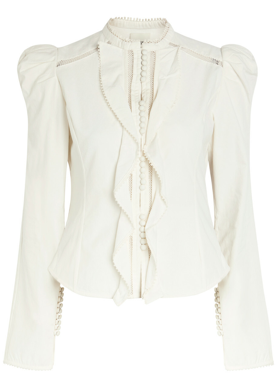 Isabel Marant Calina Picot Lace Cotton Blouse White