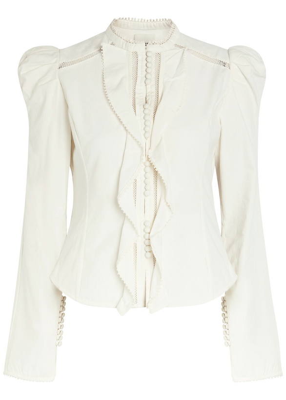 Photo: Isabel Marant Calina Picot Lace Cotton Blouse White