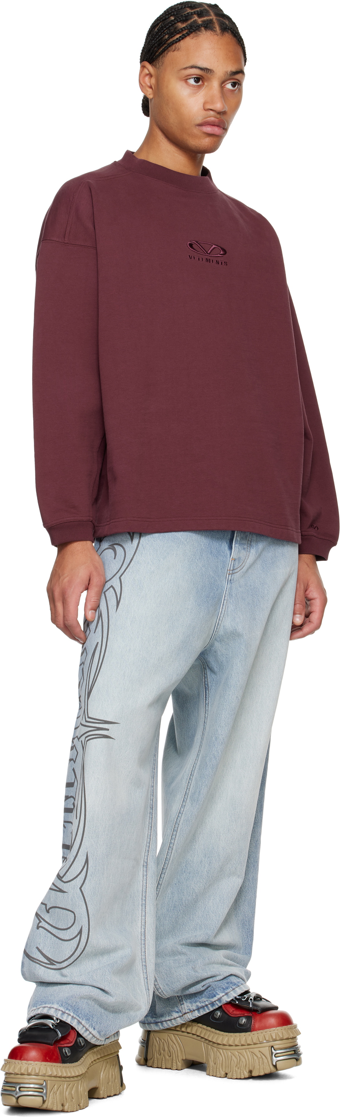 VETEMENTS Blue Metal Logo Baggy Jeans Vetements