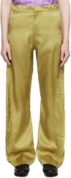 Edward Cuming Khaki Twisted Tailored Trousers