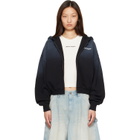 Palm Angels Black 'Milan LA' Crop Zip Hoodie
