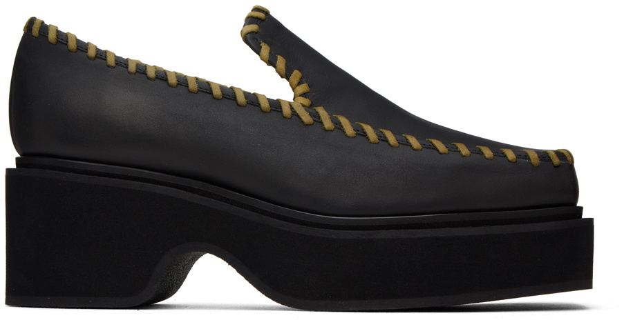 靴 ECKHAUS LATTA Black Stacked Loafers Eckhaus Latta Women's Stacked Loafer in Black Eckhaus Latta