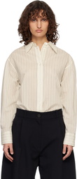 Studio Nicholson Off-White Classic Oversized Sheer Shirt