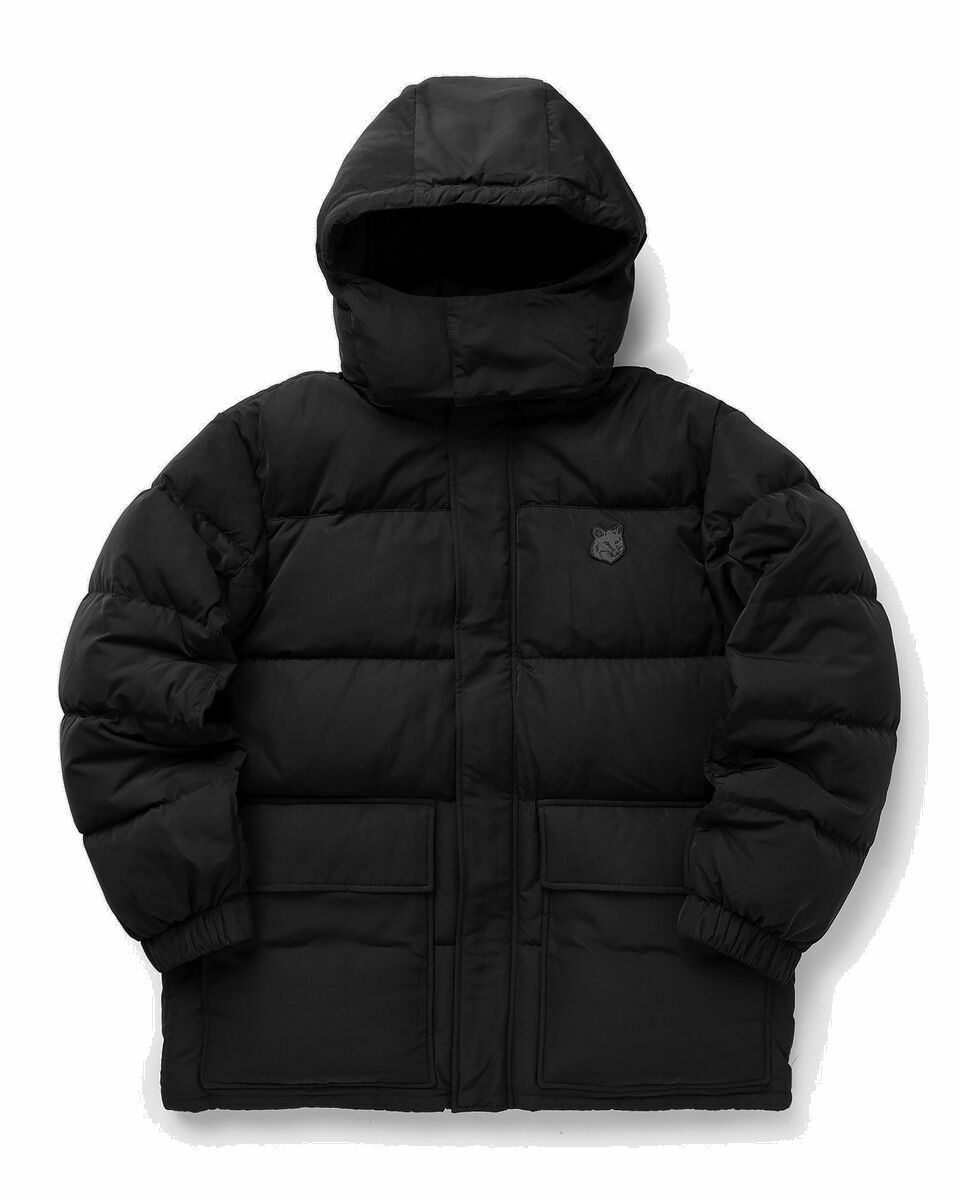 Photo: Maison Kitsune Hooded Puffer In Nylon With Tonal Fox Head Patch Black - Mens - Down & Puffer Jackets