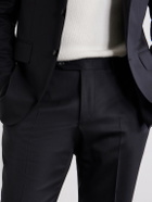 Canali - Slim-Leg Stretch Wool-Twill Suit Trousers - Black