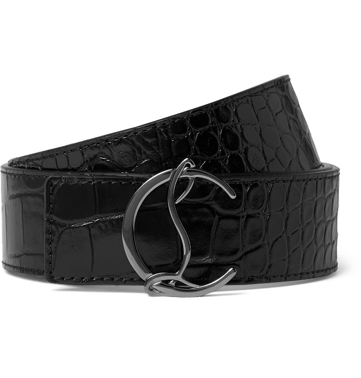Photo: Christian Louboutin - 4cm Croc-Effect Leather Belt - Black