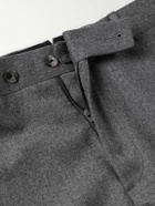 Caruso - Slim-Fit Pleated Wool Trousers - Gray