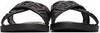 Fendi Black Leather 'Forever Fendi' Slides