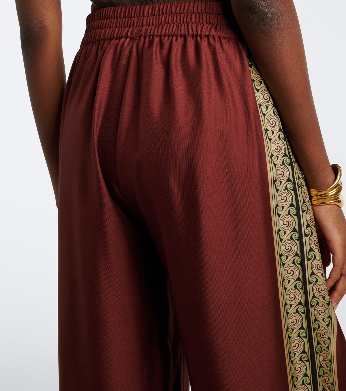 La DoubleJ Printed silk twill palazzo pants