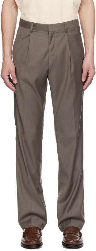 Photo: Uniform Bridge Beige Wide-Leg Trousers