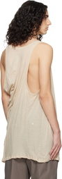 Rick Owens Beige Temple Pony Tank Top