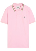 Vivienne Westwood Classic Logo Piqué Cotton Polo Shirt Peach