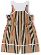 Burberry Baby Beige Icon Stripe Jumpsuit