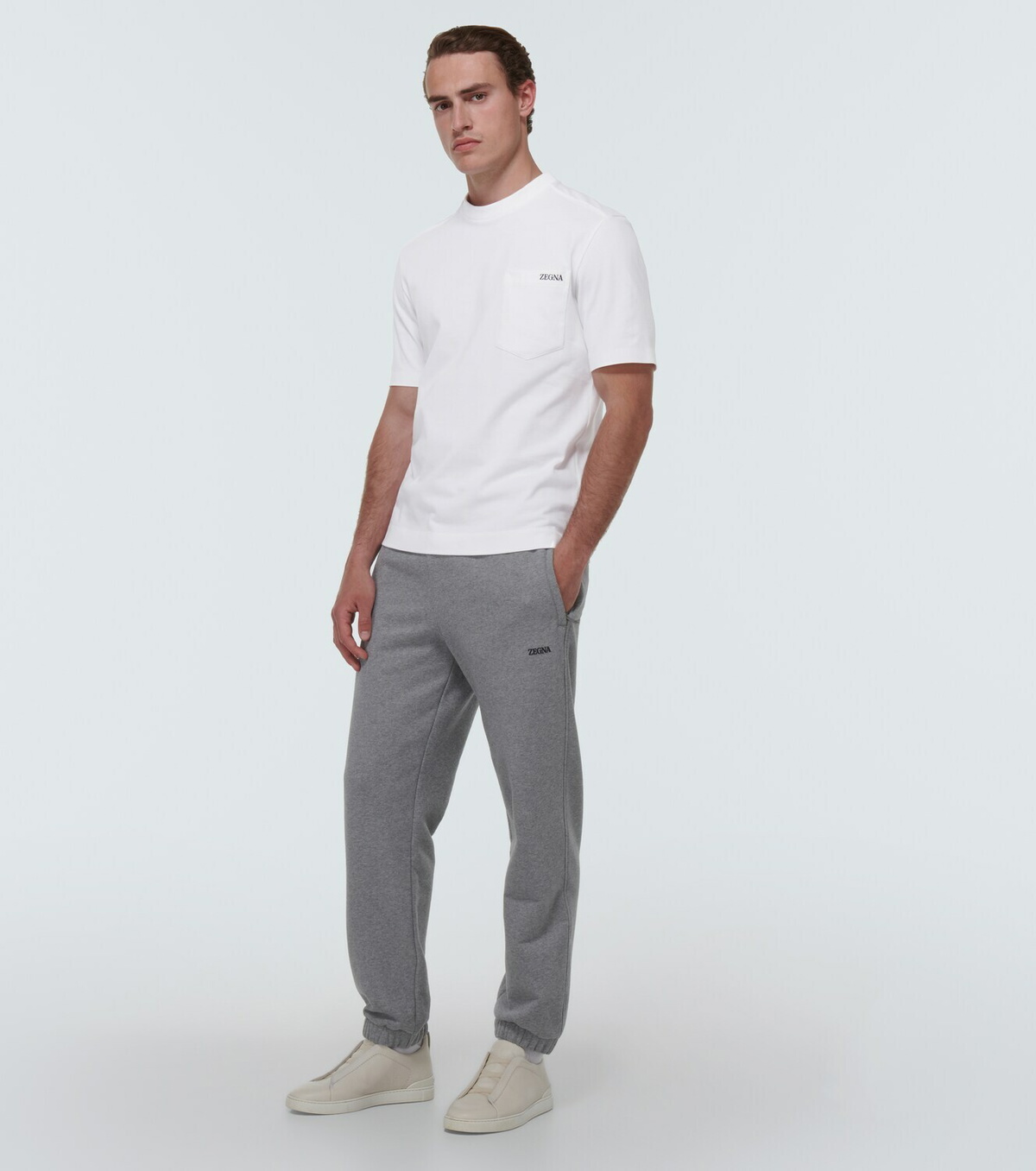 【Zegna】ロゴコットンジャージTシャツ Zegna Logo cotton jersey T-shirt Zegna