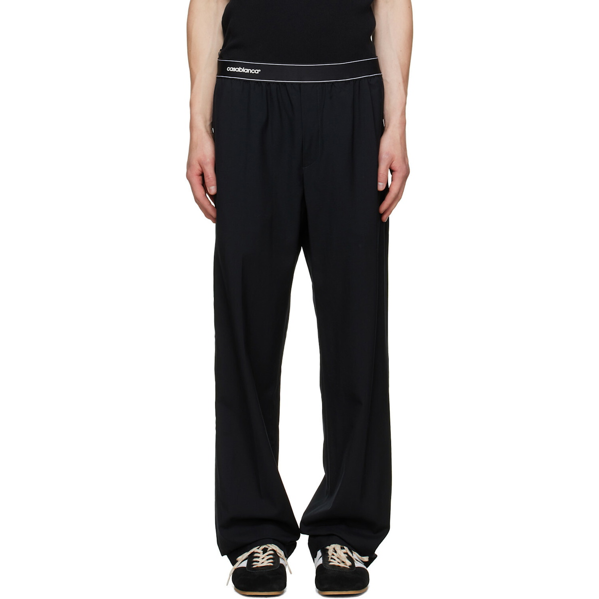 Casablanca Black Wool Sports Trousers