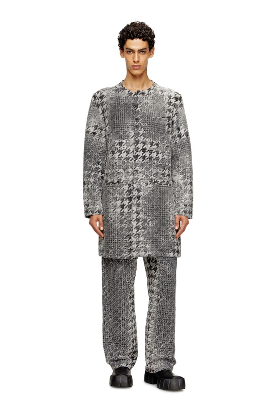 Photo: Diesel Coat in Prince of Wales jacquard denim - Denim Jackets - Unisex - Multicolor