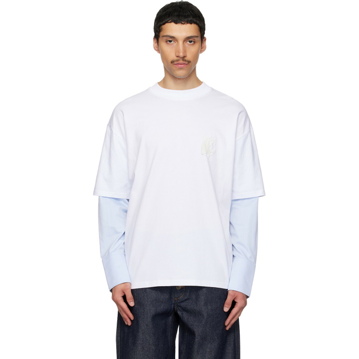 Photo: EGONlab White Sculpted Cotton Shirt T-shirt
