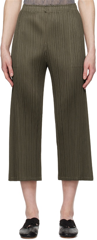 Photo: PLEATS PLEASE ISSEY MIYAKE Khaki Monthly Colors March Trousers
