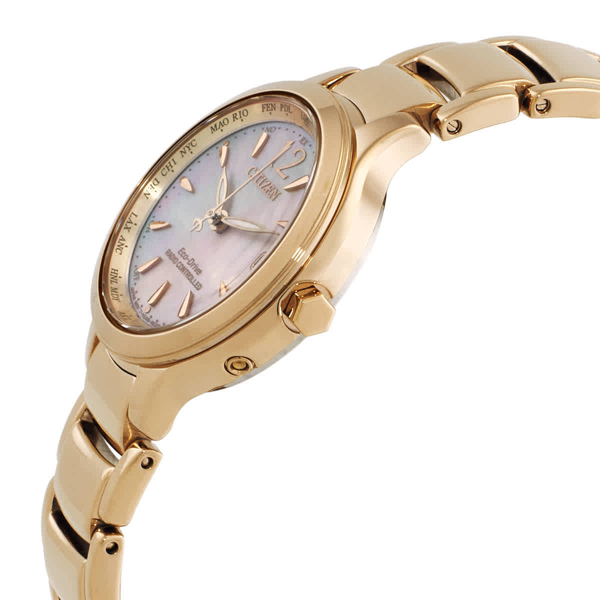 Citizen Eco-Drive Perpetual World Time Mother of Pearl Dial Ladies Watch EC1173-87Y