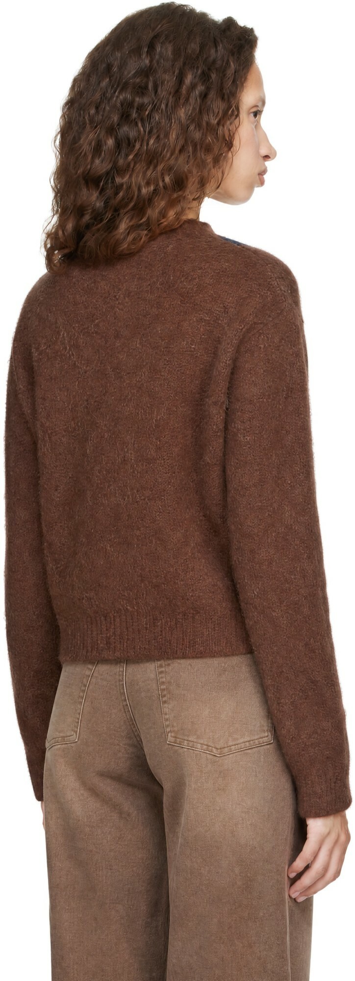 TONYWACK Brown Brushed Argyle Cardigan