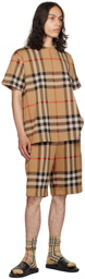 Burberry Beige Check Shorts