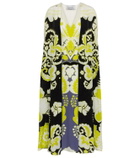 Valentino Valentino caped floral silk midi dress