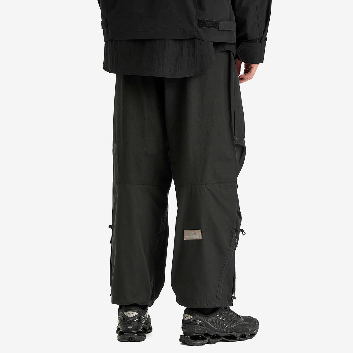 Poliquant Men's Changing Length Wide Zip Up Tucked Trousers in Black
