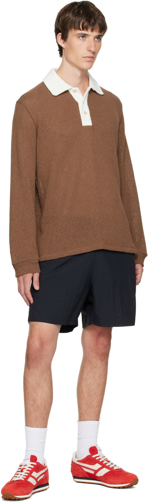 Palmes Brown Knitted Rugby Polo