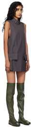 OPEN YY Gray Cargo Pocket Minidress