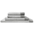 Cleverly Laundry - Set of Four Striped Cotton-Terry Bath Towels - Gray