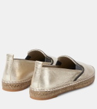 Brunello Cucinelli Monili-embellished leather espadrilles