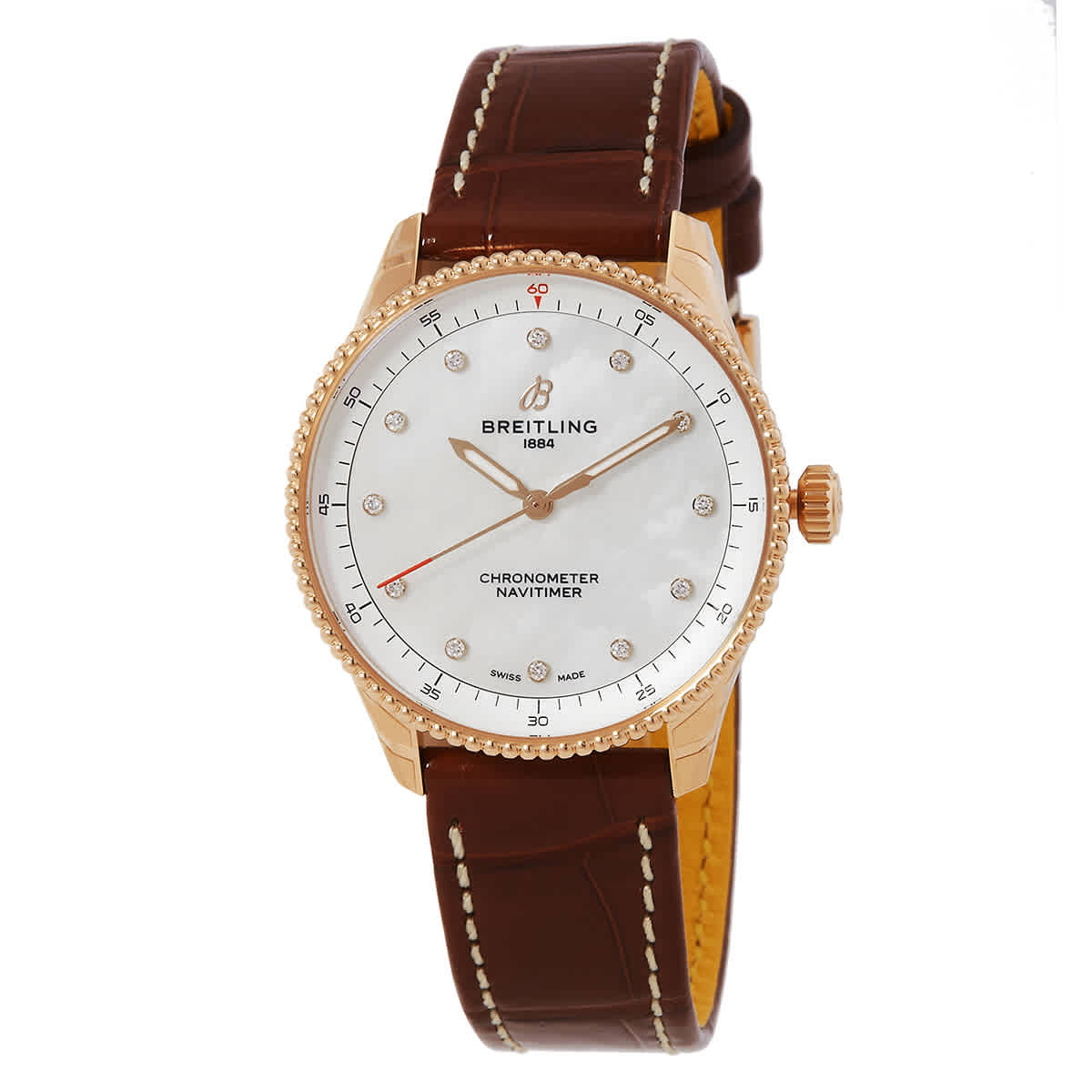 Breitling Navitimer 32mm Diamond Mother Of Pearl Ladies Watch R77320E61A1P1