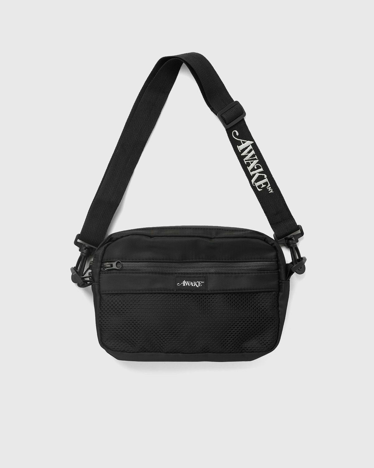 Awake Canvas Logo Messenger Bag Black - Mens - Backpacks