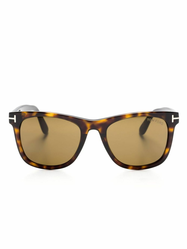 Photo: TOM FORD Eyewear Brown Kevyn Square-Frame Sunglasses