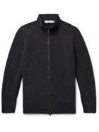 Inis Meáin - Donegal Merino Wool and Cashmere-Blend Zip-Up Cardigan - Blue