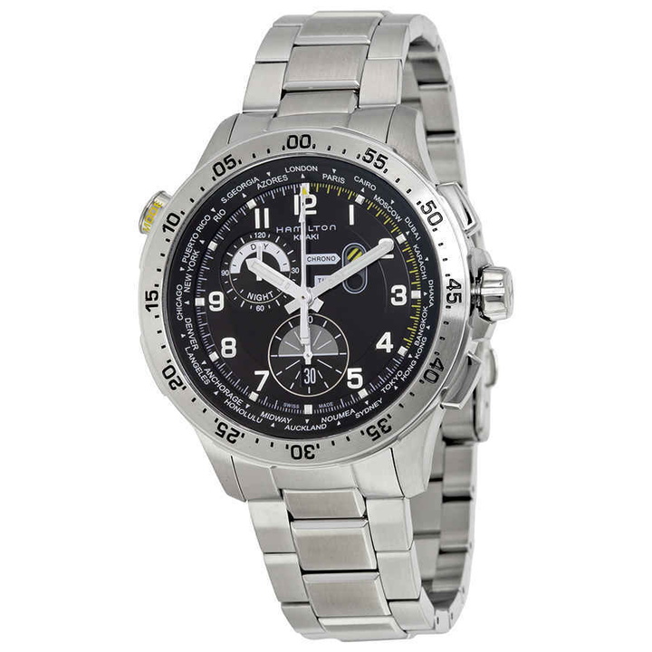 Photo: Hamilton Worldtimer Chronograph Black Dial Mens Watch H76714135