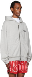 Rhude Gray Embroidered Hoodie
