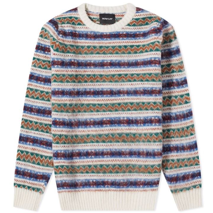 Photo: Howlin by Morrison Men's Howlin' A Day in the Wool Fair Isle Crew Knit in White