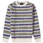 Howlin by Morrison Men's Howlin' A Day in the Wool Fair Isle Crew Knit in White