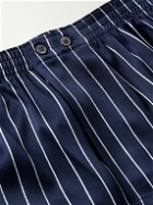 Derek Rose - Brindisi 102 Striped Silk-Satin Boxer Shorts - Blue