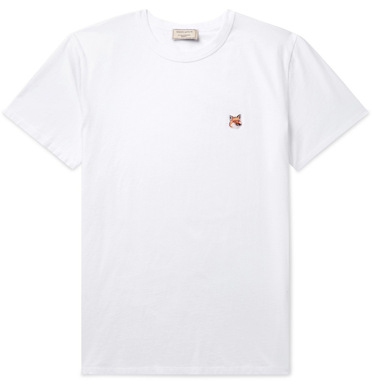 Maison Kitsuné - Logo-Appliquéd Cotton-Jersey T-Shirt - White Maison ...