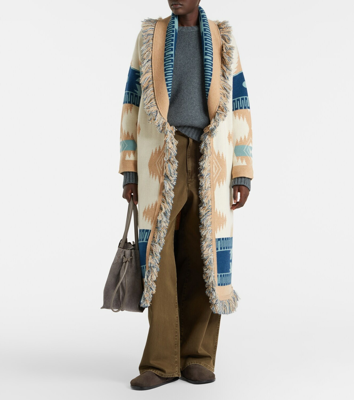 Alanui Icon jacquard virgin wool cardigan