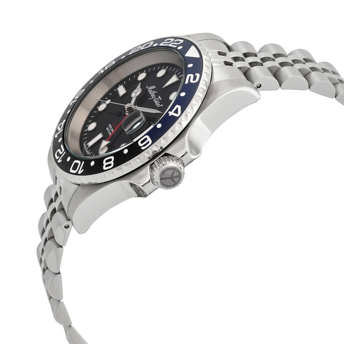 Mathey-Tissot Mathy Vintage GMT Black Dial Batman Bezel Mens 