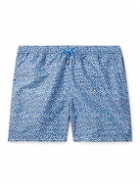 Sunspel - Straight-Leg Mid-Length Printed Recycled Swim Shorts - Blue