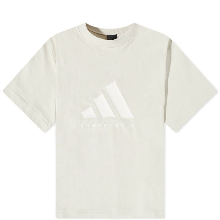 Photo: Adidas Men's Basketball Short Sleeve Logo T-Shirt in Alumina