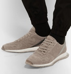 Rick Owens - New Vintage Runner Leather-Trimmed Suede Sneakers - Gray