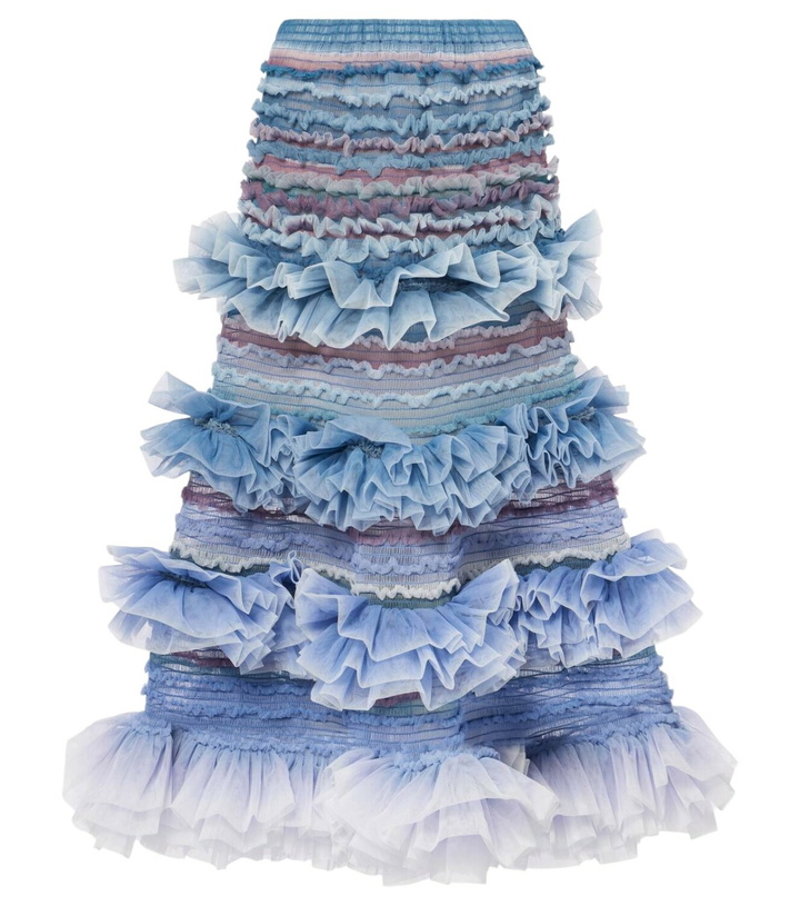 Photo: Susan Fang Striped shirred tulle midi skirt