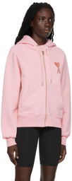 AMI Paris Pink Ami de Cœur Zipped Hoodie