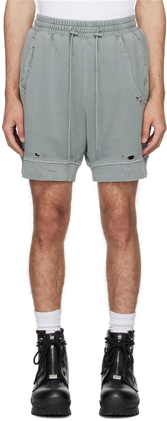 Photo: C2H4 Gray Distressed Shorts