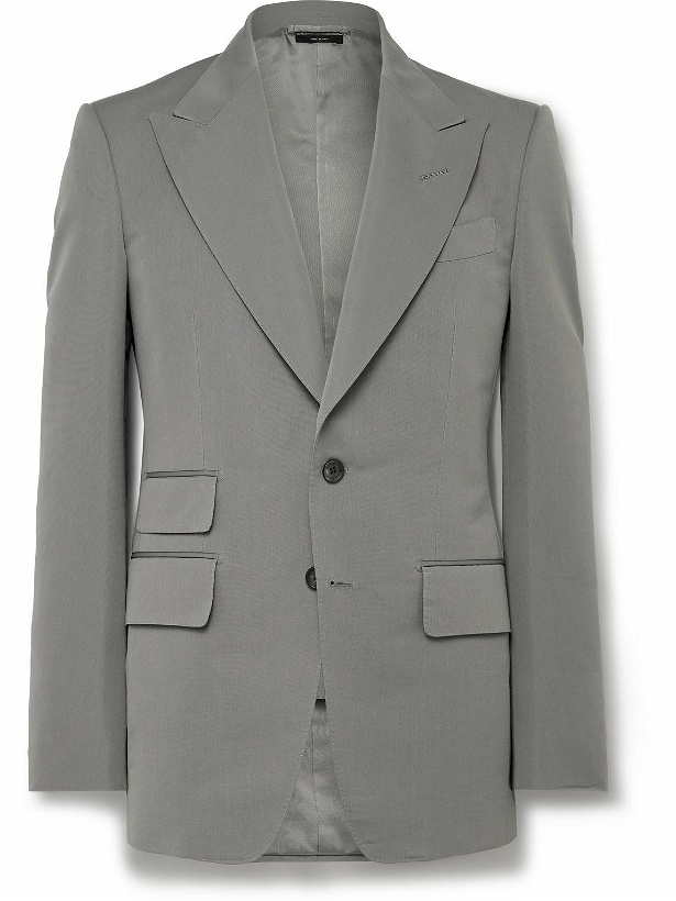 Photo: TOM FORD - Shelton Slim-Fit Cotton and Silk-Blend Poplin Suit Jacket - Gray